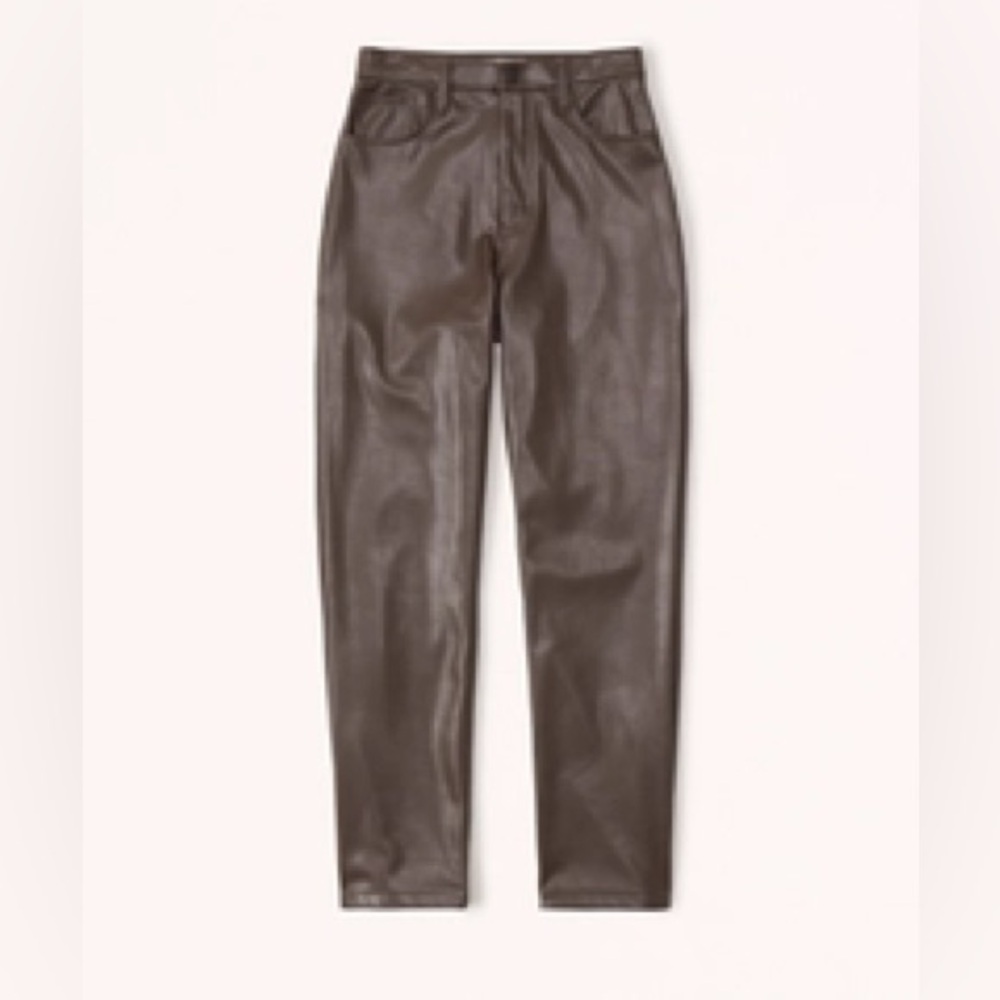 Abercrombie Curve Love Vegan Leather 90s Straight Pants